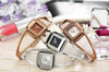  KIMIO Square Fashion Skeleton Bracelet Rose Gold Watches 2017 Luxury Brand Ladies Watch Women Female Quartz-watch Wristwatches