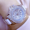 Fashion Watch Women Luxury Brand Crystal Dress Watch Shinning Diamond Rhinestone Ceramic Wristwatch Quartz Watch For Party