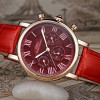 IBSO Vintage Red Leather Women Watches 2018 Luxury Brand Calendar Multifunction Quartz Watches Ladies Wrist Watch Montre Femme