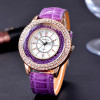 Runer Women Rhinestone Watch luxury Leather brand women's Watches  Hot fashion Women Dress Watch Relogio Feminino