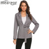Meaneor 2017 Uniform Casual Style Spring Autumn Winter Women Blazers Jackets Solid Long Sleeve Slim Fit Belt Professional Blazer