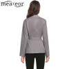 Meaneor 2017 Uniform Casual Style Spring Autumn Winter Women Blazers Jackets Solid Long Sleeve Slim Fit Belt Professional Blazer