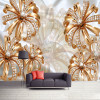 Custom Photo Wallpaper 3D Stereo Gold Diamond Flower Jewelry Mural Living Room TV Sofa Background Wall Luxury Papel De Parede 3D