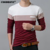 COODRONY T-Shirt Men 2018 Spring Autumn New Long Sleeve O-Neck T Shirt Men Brand Clothing Fashion Patchwork Cotton Tee Tops 7622