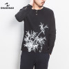 Spring 2018 new high-quality cotton bamboo printed men's casual long-sleeved T-shirt original Chinese style brand T-shirt male Spring 2018 new high-quality cotton bamboo printed men's casual long-sleeved T-shirt original Chinese style brand T-shirt male