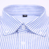 Men's Striped Oxford Spinning Casual Long Sleeve Shirt Blue Comfortable breathable Collar Button Design 2018 Spring Autumn New