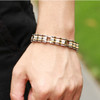 TrustyLan Luxury 12MM Wide Gold Color Bracelet Men Cool Rock Hand Band Bracelets Golden Mens Wristband Male Jewelry Accessories