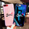 Lovebay Blue Ray Phone Case For iPhone 6 6s 7 8 Plus X Fashion Cute Cartoon Love Heart Letter Smile Soft TPU For iPhone 8 Cover