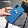 Lovebay Phone Case For iPhone 6 6s 7 8 Plus X Fashion Cute Cartoon Peach Ultra Thin Blue Hard PC For iPhone 8 Phone Case Cover