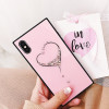 Lovebay 9H Hardness Lovely Love Heart Diamond Glass Case For iPhone X 8 7 6 6s Plus Tempered Glass Hard Phone Case Cover Back