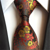 SCST 2017 New 8cm Slim Necktie Cravate Floral Print Silk Neckties Mens Ties For Men Tie Men's Gravata Orange Corbatas A002