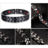 Vnox Black Men's Health Bracelets &amp; Bangles Magnetic H Power Stainless Steel Charm Bracelet Jewelry for Man