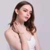 VNOX Luxury Women Health Bracelet Bangle CZ Stones Folower Shape Magnetic Power Bracelets Chain Jewelry