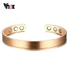 Vnox Elegant Women Bangle Magnetic Health Care Heal Eliminating Fatigue Cuff Bracelet Bio Energy Power Female Lady Jewelry