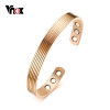 Vnox Elegant Women Bangle Magnetic Health Care Heal Eliminating Fatigue Cuff Bracelet Bio Energy Power Female Lady Jewelry