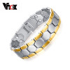 Vnox Health Care Bracelets Bangles Sport Football Design Men's Jewelry Magnet Germanium free Gift Box 