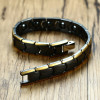 Vnox Mens Magnetic Hematite Therapy Bracelet Stylish Black Ceramic Link Chain Health Bracelets 21cm Male Jewelry