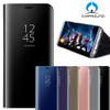Smart  Mirror Flip Phone Case For Samsung Note 9 Galaxy S9 S9 Plus S8 Clear View Plating Phone Shell For iphone X 8 8 Plus 
