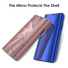 Plating Mirror Phone Case For Samsung Galaxy S9 S9 Plus Flip Case Clear Smart View Stand Cover Case For Samsung S8 S7 A5 A7 2017