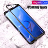 Magnetic Adsorption Case for Samsung Galaxy S8 S9 Plus Note 8 9 S7 Edge Tempered Glass Cover Magnet Cases for Samsung S8 S9 Plus