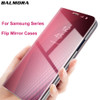 BALMORA Smart Mirror Flip Case For Samsung Galaxy S7edge S8 S9 plus View Window Stand Holder Phone Cases For Note 8 Capa Protect