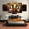  Canvas Painting Wall Art Home Decor Frame 5 Pieces Ganesh Elephant Trunk God For Living Room Modern HD Printed Landscape Picture