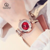 GUOU Watches Women Luxury Exquisite Rhinestone Wristwatches Fashion Rose Gold Ladies Watch Full Steel Clock relogio feminino