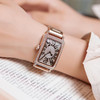 GUOU Women Watches Luxury Rhinestone Wristwatches Fashion Silver Bracelet Watch Women Full Steel Ladies Watch relogio feminino