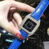 Top Luxury Full Diamond Square Bracelet Watches Women Fashion Leather Strap Rhinestone Quartz Watch New Elegant Female Clock 
