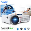 NewPal 5500 Lumens Home Projector LED96 Plus Android 6.0 Support 1920*1080P Bluetooth WIFI 3D Full HD Proyector With Free Gift