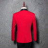 PYJTRL Men's Red Shawl Collar Single Button Suits Jacket Wedding Party Business Casual Blazer Coat Masculino Slim Fit Men