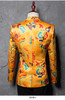 PYJTRL Brand Tide Mens Golden Chinese Style Dragon Pattern Digital Print Suit Jacket Wedding Party Nightclub Stage Blazer