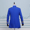 PYJTRL Men Double-breasted England Style Long Slim Fit Blazer Design Wedding Groom Suit Jacket Mens Stage Wear Singer Costume