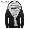 ASALI Bomber Jacket Men 2018 New Brand Winter Thick Warm Fleece Zipper Coat for Mens SportWear Tracksuit Male European Hoodies