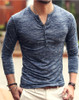 New Men Henley Shirt 2018 new Tee Tops Long Sleeve Stylish Slim Fit T-shirt Button placket Casual men Outwears Popular Design