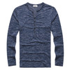 New Men Henley Shirt 2018 new Tee Tops Long Sleeve Stylish Slim Fit T-shirt Button placket Casual men Outwears Popular Design