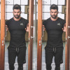 Mens summer t shirt workout Fitness Bodybuilding Shirts Slim fit Fashion Casual Male Short Sleeve Brand cotton Tees Tops clothes
