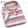 Langmeng Brand New Cotton Linen summer Slim Fit Casual Shirts short Sleeve striped Shirt Social Men Dress Shirts chemise homme