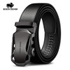 BISON DENIM Men's Belt Cow Leather Belts Brand Fahsion Automatic Buckle Black Genuine Leather Belts for Men 3.4cm Width N71314