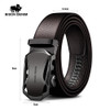BISON DENIM Men's Belt Cow Leather Belts Brand Fahsion Automatic Buckle Black Genuine Leather Belts for Men 3.4cm Width N71314