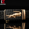 DESTINY Designer Belts Men High Quality Male Genuine Leather Strap Luxury Famous Brand Logo Crocodile Silver Gold Ceinture Homme