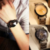 Gofuly New Luxury Watch Fashion Stainless Steel Watch for Man Quartz Analog Wrist Watch