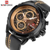 NAVIFORCE Luxury Brand Men's Quartz Sports Watches Man Leather Hollow Face 24 Hour Date Clock Men Fashion Waterproof Wrist Watch