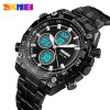 SKMEI Luxury Mens Watches Gold Quartz Watch Analog Digital Sport Stopwatch Alarm Military Watch Waterproof Casual LED WristWatch