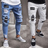 Hirigin 2018 Jeans Men Fear Of Gold Skinny Jeans Fashion Biker Steetwear Distressed Ripped Denim Pencil Style Slim Mens Clothes