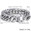 Davieslee 18/22mm Heavy Men's Bracelet Curb Cuban Link Silver Color 316L Stainless Steel Wristband Male Jewelry DLHB287