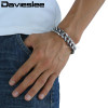 Davieslee Matte Polished Mens Bracelet Curb Cuban Link Chain 316L Stainless Steel Bracelet 14.5mm DHBM109