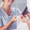 New Arrival High Quality 9Pcs Square Mirror Tile Wall Stickers 3D Decal Mosaic Home Room Decoration DIY For Living Room Porch