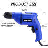 600W Multi Purpose Corded Electric Power Drill 0.8MM-10mm) Keyless Chuck, Variable Speed Control with 13Piece Drill Bits 