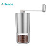 Mini Manual Coffee Grinder with Transparent Body Adjustable Ceramic Millstone Coffee Burr Mill for Home Office Travelling